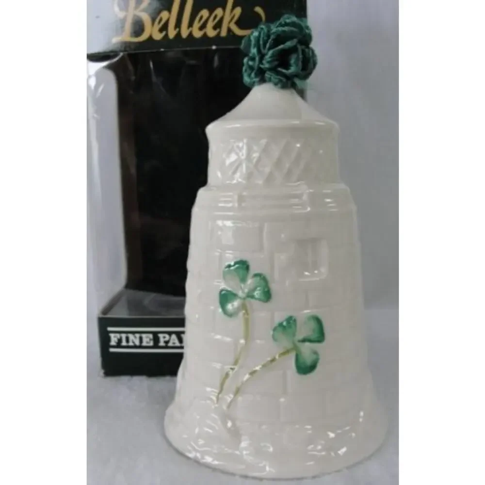 NWB Vintage Irish Belleek Porcelain Christmas ornament Dunore Lighthouse in Box